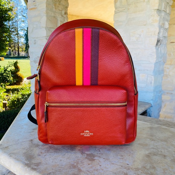 NWT Coach varsity stripe Charlie backpack&wallet - Picture 8 of 16